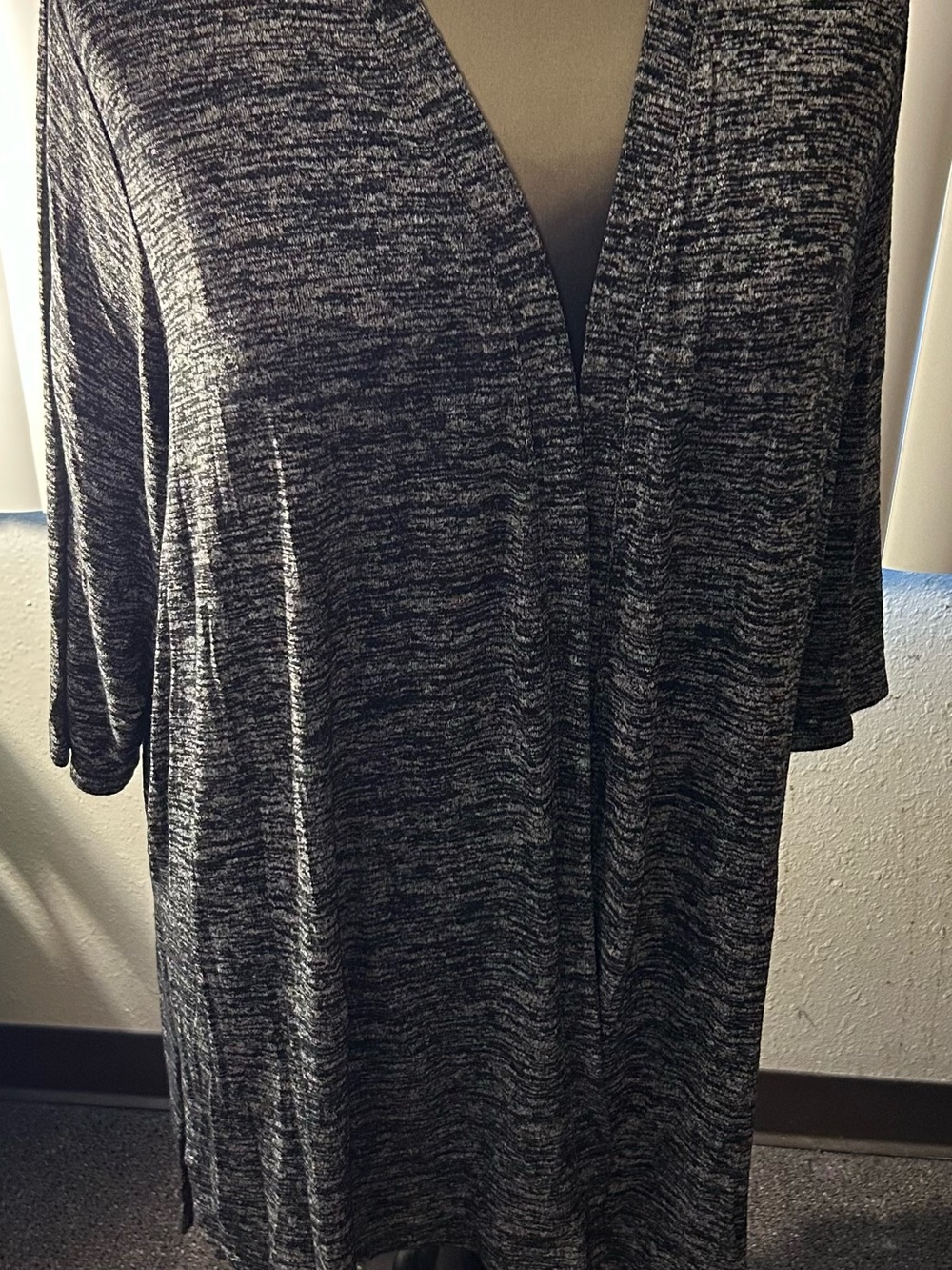 Catherines Black Heather Open-Front Tunic